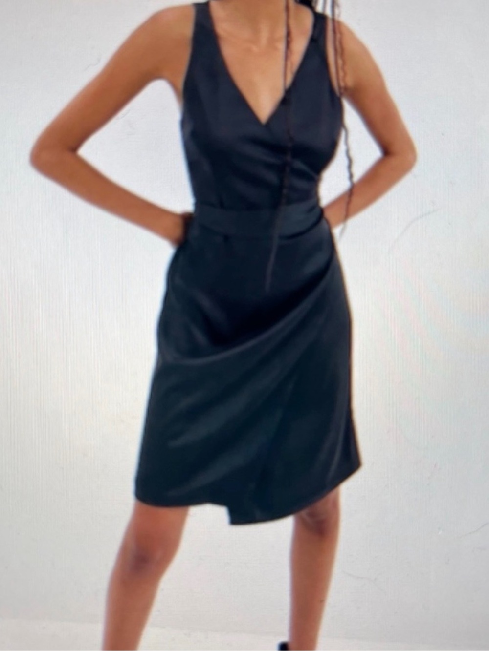 GAP Navy V-Neck Midi Wrap Dress